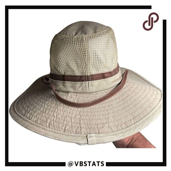 Swiss Tech Performance Gear Unisex Canvas Mesh Safari Hat Beige Size S-M - Picture 2 of 8